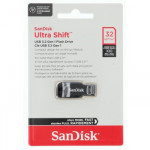 SanDisk Ultra Shift USB-A 3.0-Flashdrive, 32 GB