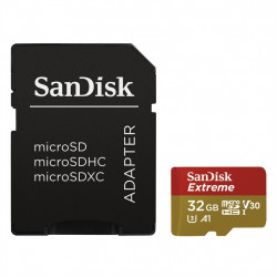 SanDisk Extreme micro SDHC 32 GB 100 MB/s A1 Class 10 UHS-I V30, adapter