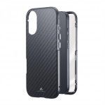 Black Rock 360° Glass, kryt pre Apple iPhone 17, sklenený, predný + zadný diel, karbónová úprava