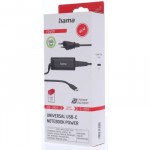 Hama USB-C napájací zdroj pre notebooky, Power Delivery, GaN, 45 W