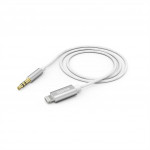 Hama MFI audio adaptérový kábel Lightining na jack 3,5 mm pre Apple, 1 m, aktívny, alu