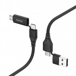 Hama USB kábel 4v1: USB-C, USB-A - USB-C, micro-USB, 1,5 m