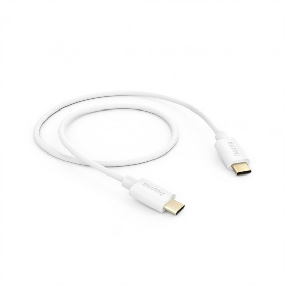 Hama kábel USB-C 2.0 typ C-C 1 m, biely