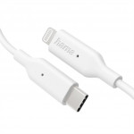 Hama MFi USB-C Lightning kábel pre Apple, 1 m, biely
