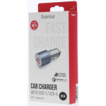 Hama rýchla USB nabíjačka do vozidla USB-C PD, USB-A QC, 38 W