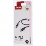 Hama kábel USB-C 2.0 typ C-C 0,5 m, čierny