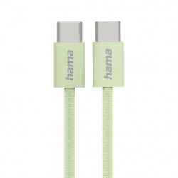 Hama USB-C 2.0 kábel Fabric, 1 m, opletený, zelený