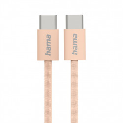 Hama USB-C 2.0 kábel Fabric, 1 m, opletený, oranžový