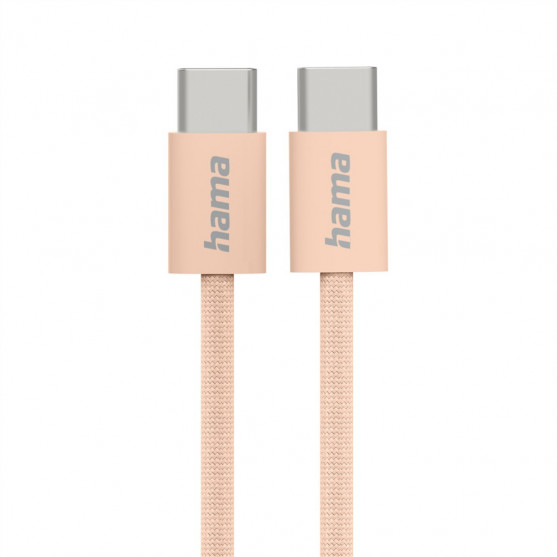 Hama USB-C 2.0 kábel Fabric, 1 m, opletený, oranžový