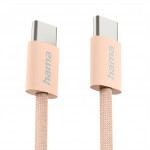 Hama USB-C 2.0 kábel Fabric, 1 m, opletený, oranžový