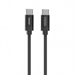 Hama USB-C 2.0 kábel Fabric, 1,5 m, 100 W, opletený