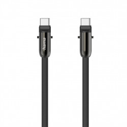 Hama USB-C kábel a šnúrka na mobil 2v1, dĺžka 1,2 m, farba čierna