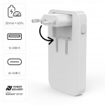 Hama rýchla USB nabíjačka GaN 2x USB-C + USB-A, PD/QC 65 W, plochá, skladacia