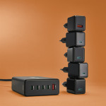 Hama USB nabíjacia stanica GaN, 4x USB-C PD, 1x USB-A QC, 240 W