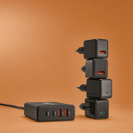 Hama USB nabíjacia stanica GaN, 2x USB-C PD, 2x USB-A QC, 65 W