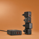 Hama USB nabíjacia stanica GaN, 2x USB-C PD, 2x USB-A QC, 65 W