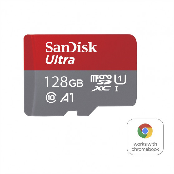 SanDisk Ultra microSDXC card for Chromebooks 128 GB, 140 MB/s, UHS-I, s adaptérom