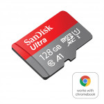 SanDisk Ultra microSDXC card for Chromebooks 128 GB, 140 MB/s, UHS-I, s adaptérom