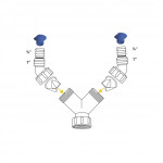 Xavax sifónová rozdvojka 1 na 2x 3/4, pre 2 odtokové hadice k 1 sifónu, spätný ventil, tesnenie