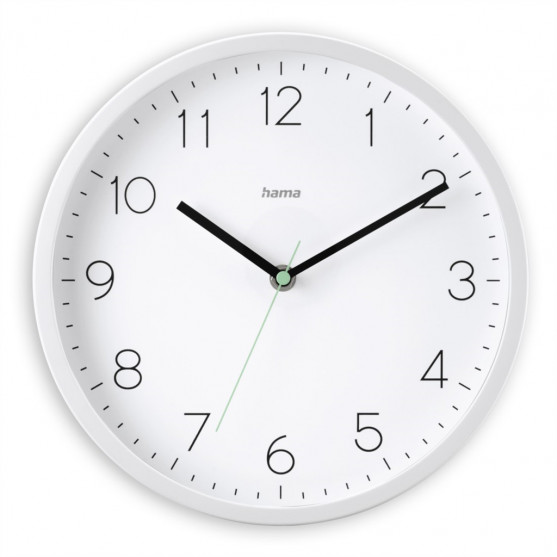 Hama Menorca, nástenné hodiny, riadené rádiovým signálom, 25 cm, biele