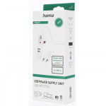 Hama sieťová nabíjačka s predlžovacím káblom, 2x USB-A, 1x el. zásuvka Euro, 1,9 m