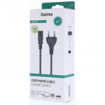 Hama sieťový napájací kábel, euro vidlica, 5 m, čierny