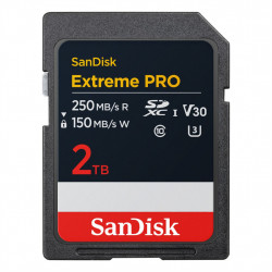 SanDisk Extreme PRO SDXC 2 TB Up to 250 MB/s and 150 MB/s, UHS-I Card
