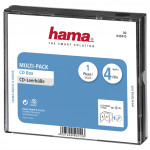 Hama CD Multi-Pack, obal na 4 CD/DVD, priehľadný/čierny