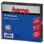 Hama CD Multi-Pack, obal na 4 CD/DVD, priehľadný/čierny
