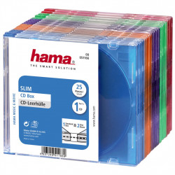 Hama CD Slim Box, obal na 1 cd/dvd, mix farieb, balenie 25 ks (cena za balenie)