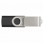 Hama USB 2.0 Flash Drive Rotate, 16 GB, 10 MB/s, čierna/strieborná